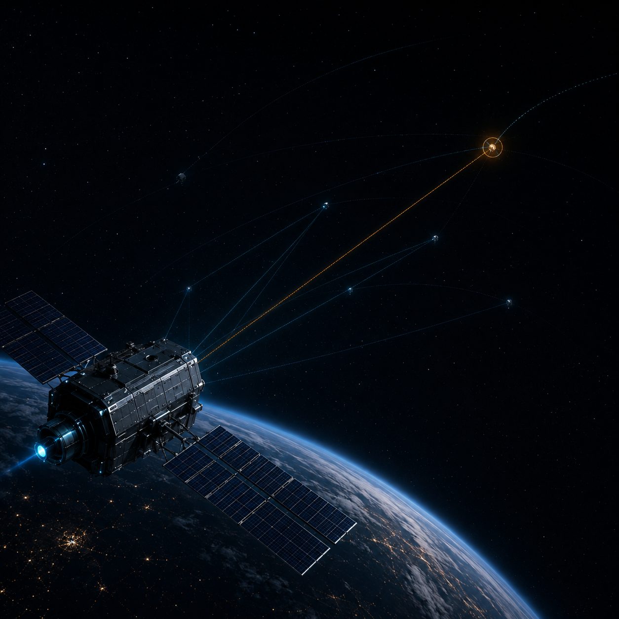 An orbital sensor maintaining custody of an object above Earth